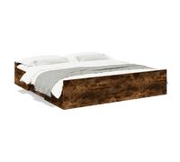 Vidaxl Cadre De Lit Avec Tiroirs Sans Matelas Chêne Fumé 200x200 Cm Multicolore