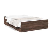 vidaXL Cadre de lit avec tiroirs sans matelas chêne marron 120x200 cm