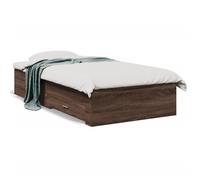 vidaXL Cadre de lit avec tiroirs sans matelas chêne marron 75x190 cm