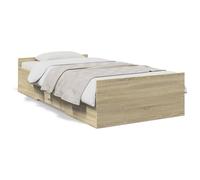 Vidaxl Cadre De Lit Avec Tiroirs Sans Matelas Chêne Sonoma 100x200 Cm Multicolore