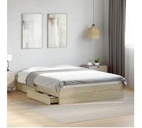 vidaXL Cadre de lit chêne Sonoma avec tiroirs 120x190 cm sans matelas
