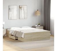 vidaXL Cadre de lit avec tiroirs sans Matelas chêne Sonoma 140x190 cm
