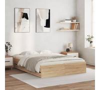 vidaXL Cadre de lit avec tiroirs sans matelas chêne sonoma 140x200 cm Multicolore
