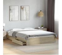 vidaXL Cadre de lit avec tiroirs sans Matelas chêne Sonoma 160x200 cm