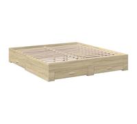 vidaXL Cadre de lit avec tiroirs Chêne Sonoma 180x200 cm Sans matelas