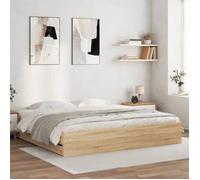 vidaXL Cadre de lit avec tiroirs sans matelas chêne Sonoma 180x200 cm marron
