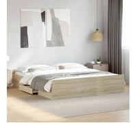 vidaXL Cadre de lit avec tiroirs 180x200 cm Chêne Sonoma sans matelas 3280274