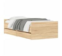vidaXL Cadre de lit avec tiroirs sans Matelas chêne Sonoma 90x190 cm