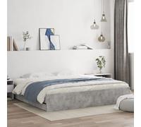 Vidaxl Cadre De Lit Avec Tiroirs Sans Matelas Gris Béton 160x200 Cm Marron