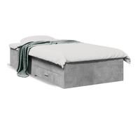 vidaXL Cadre de lit avec tiroirs sans matelas gris béton 75x190 cm