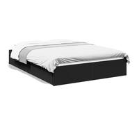 vidaXL Cadre de lit et tiroirs noir 120x190 cm bois d'ingénierie, lit, lit de rangement, cadre de lit double, lit double, meuble de chambre à coucher Noir