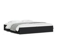 Cadre de lit avec tiroirs noir 180x200 cm bois d'ingénierie, lit, lit de rangement, cadre de lit double, lit double