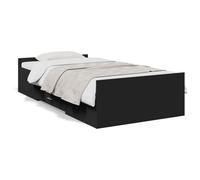 Vidaxl Cadre De Lit Avec Tiroirs Sans Matelas Noir 75x190 Cm Marron