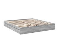 vidaXL Cadre de lit Sonoma 200x200 cm Gris avec tiroirs – Bois d'ingénierie