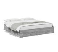 Vidaxl Cadre De Lit Avec Tiroirs Sans Matelas Sonoma Gris 200x200 Cm Multicolore