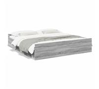 vidaXL Tour de lit Gris Sonoma 200 x 200 cm Bois Multicouche