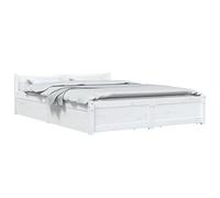 vidaXL Cadre de lit avec tiroirs Blanc 160x200 cm 3103570