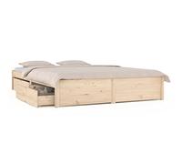 vidaXL Cadre de lit avec tiroirs 140x190 cm Double - Brun