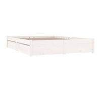 vidaXL Cadre de lit avec tiroirs Blanc 180x200 cm Super King 3103529