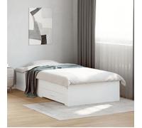 vidaXL Cadre de Lit avec Tiroirs, Sommier à Lattes, Lit Adulte, Lit Simple de Chambre à Coucher Intérieur, Blanc 90x190 cm 3280433