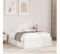 vidaXL Cadre de lit Blanc 120x190 cm Bois de pin massif, meuble de chambre à coucher, sommier, lit en bois, lit, lit double 3282388