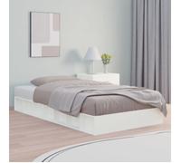 vidaXL Cadre de lit 820707 Bois massif Blanc 120x190 cm Petit double