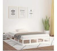 vidaXL Cadre de lit Blanc 120x190 cm Petit double Bois massif 820832