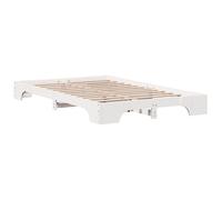 vidaXL Cadre de lit Blanc 140 x 190 cm Bois Massif en pin, Station de Sommeil Moderne, lit Flexible pour Un relooking de Chambre, Cadre stylé, Structure Solide pour des Nuits paisibles.