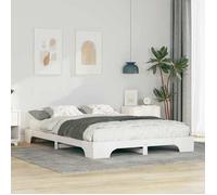 vidaXL Cadre de lit surélevé Blanc 140 x 220 cm Bois massif en pin
