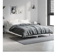 vidaXL Cadre de Lit sans Matelas, Lit Double avec Sommier à Lattes, Lit Adulte, Meuble de Chambre à Coucher, Blanc 140x190 cm Bois d'Ingénierie