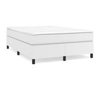 3121042 vidaXL Sommier à ressorts de lit Blanc 140x190 cm Similicuir