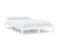 Bedframe massief grenenhout wit 140x200 cm820542