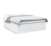 vidaXL Cadre de lit blanc 160x200 cm bois d'ingénierie, meuble de chambre à coucher, sommier, lit à panneaux, lit, lit 3280909