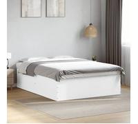 vidaXL Cadre de lit blanc 160x200 cm bois d'ingénierie, meuble de chambre à coucher, sommier, lit à panneaux, lit, lit 3280909