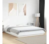 vidaXL Cadre de lit 3281175 160x200 cm Sans matelas Sommier à lattes Bois d'ingénierie Blanc