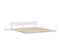 vidaXL Cadre de lit Blanc 180 x 200 cm Bois, Installation de Chambre Moderne, lit rectangulaire avec Table de Nuit, mobilier Minimaliste et Design Contemporain.