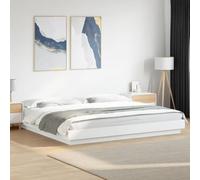 vidaXL Cadre de lit Blanc 180x200 cm Bois d'ingénierie, Meuble de Chambre à Coucher, sommier, lit de Palette, lit, lit Double, lit à Panneaux