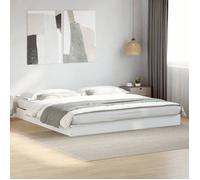 vidaXL Cadre de lit blanc 180x200 cm bois d'ingénierie, meuble de chambre à coucher, sommier, lit de palette, lit, lit 842000