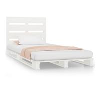 Vidaxl Cadre De Lit Blanc 75x190 Cm Bois De Pin Massif Petit Simple Blanc