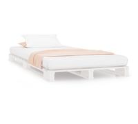 Vidaxl Cadre De Lit Blanc 75x190 Cm Bois De Pin Massif Petit Simple Blanc