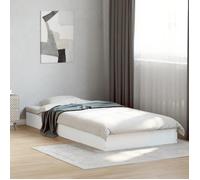 vidaXL Cadre de lit blanc 75x190 cm bois d'ingénierie, meuble de chambre à coucher, sommier, lit de palette, lit, lit 842077