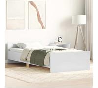 Vidaxl Cadre De Lit Sans Matelas Blanc 75x190 Cm Bois D'ingénierie Blanc
