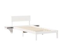 vidaXL Cadre de lit Blanc 80 x 200 cm en pin Massif, avec tête de lit intégrée et Tables de Chevet. Design Moderne pour la Chambre, Facile à Monter, à Utiliser Uniquement à l'intérieur. Meuble Simple