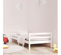 Cadre de Lit Blanc 90x190cm Bois de Pin Massif Rembourré Simple Sommier vidaXL