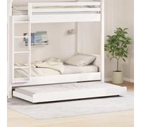 vidaXL Cadre de lit Blanc avec Lattes en Bois Naturel Bois de pin Simple