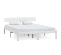vidaXL Cadre de lit Blanc Bois de pin massif 140x190 cm