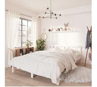 Vidaxl Cadre De Lit Blanc Bois De Pin Massif 140x190 Cm Blanc
