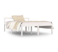 Lit pour Personne Agée Adulte Blanc 160x200 cm Bois de Pin Massif vidaXL