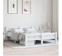 vidaXL Cadre de lit 140x200 cm en pin massif blanc