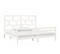 Vidaxl Cadre De Lit Blanc Bois De Pin Massif 200x200 Cm Blanc